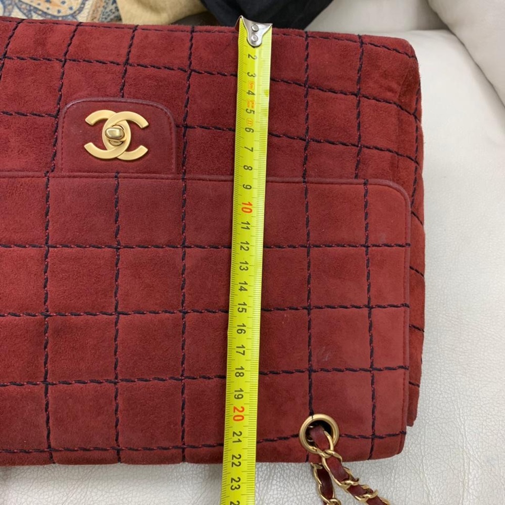 Chanel Classic Suede Dark burgundy color Bag - Picture 5 of 8